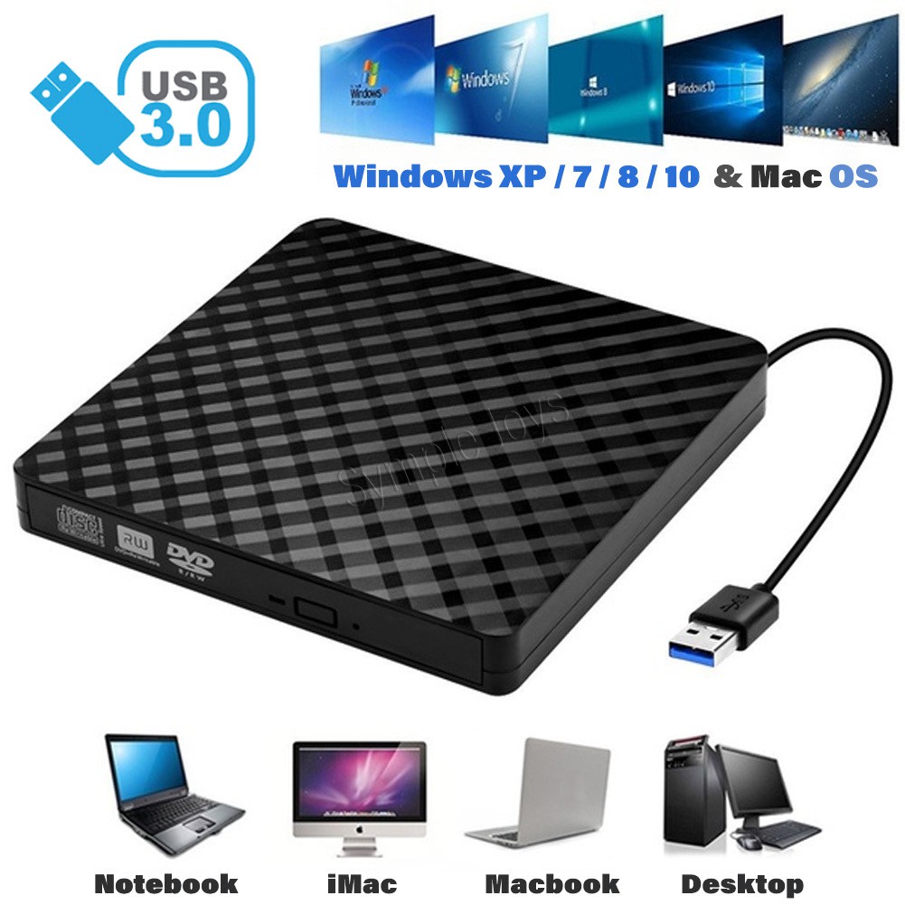 Portable External DVD/CD RW Drive Burner Writer (USB 3.0) Shopee
