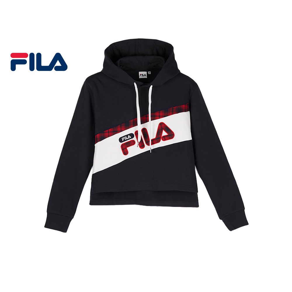 fila colour block crop hoodie