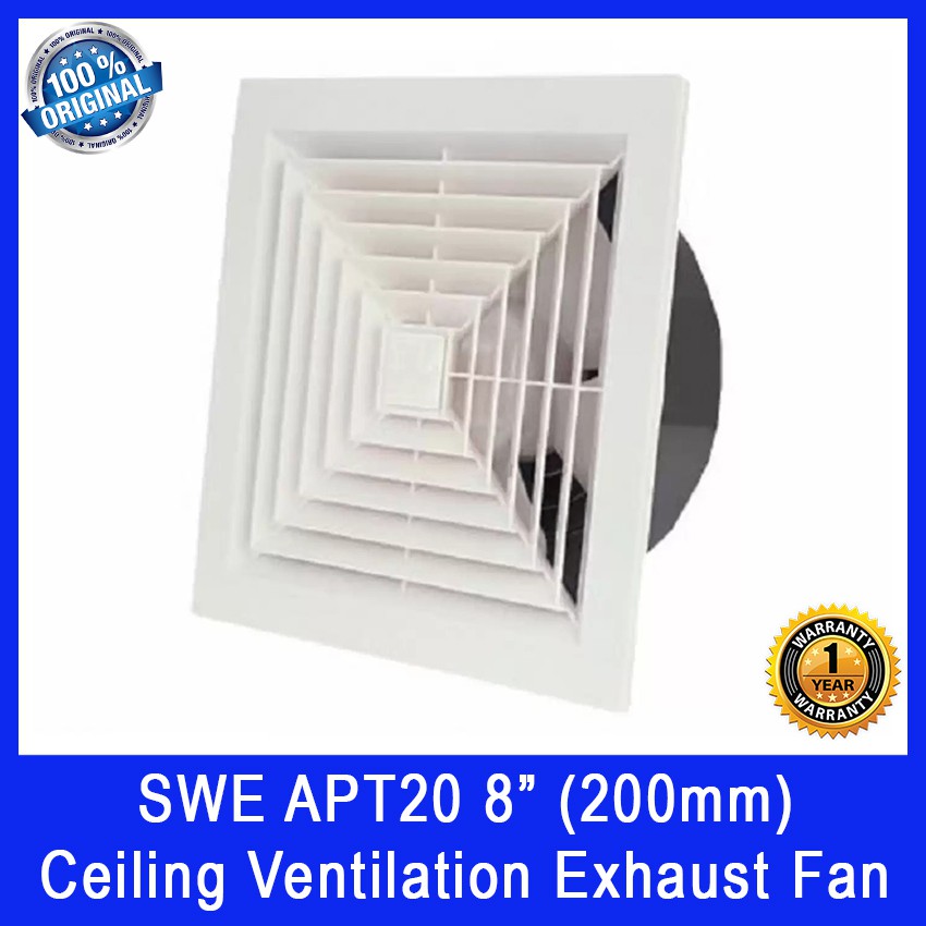 SWE APT20 8 inch (200mm) Ceiling Ventilation Exhaust Fan. Power: 23W ...