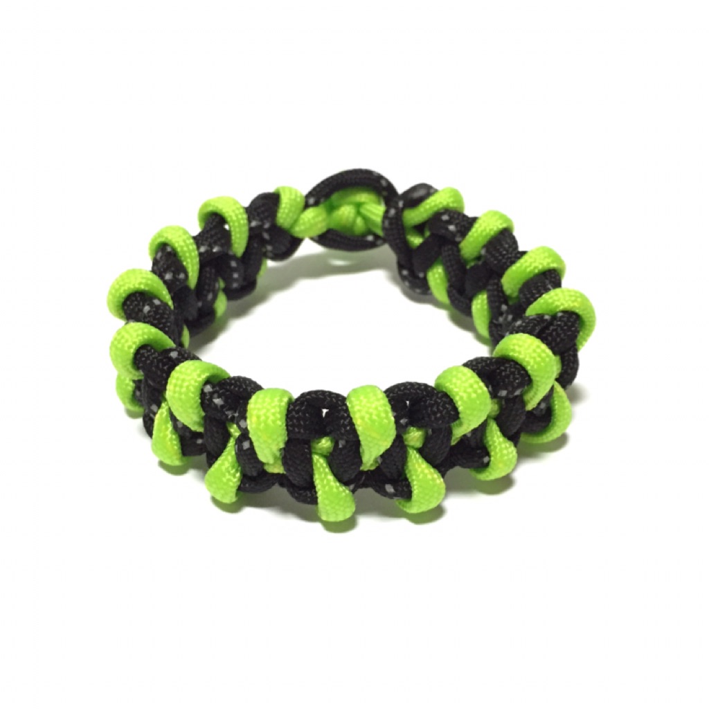 green and black paracord bracelet