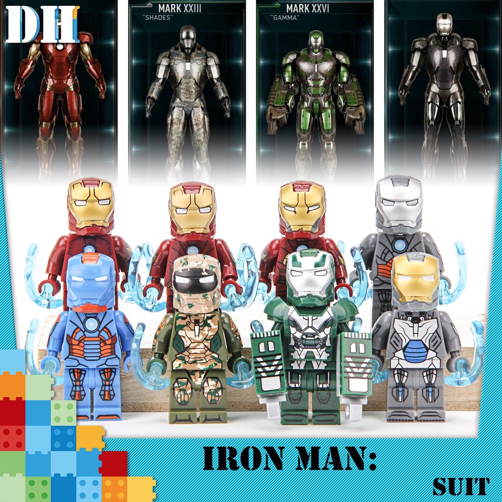 The Avengers All Iron Man Mark Set War Machin Quantum Armor Minifigures Lego Compatible Building Blocks Shopee Singapore