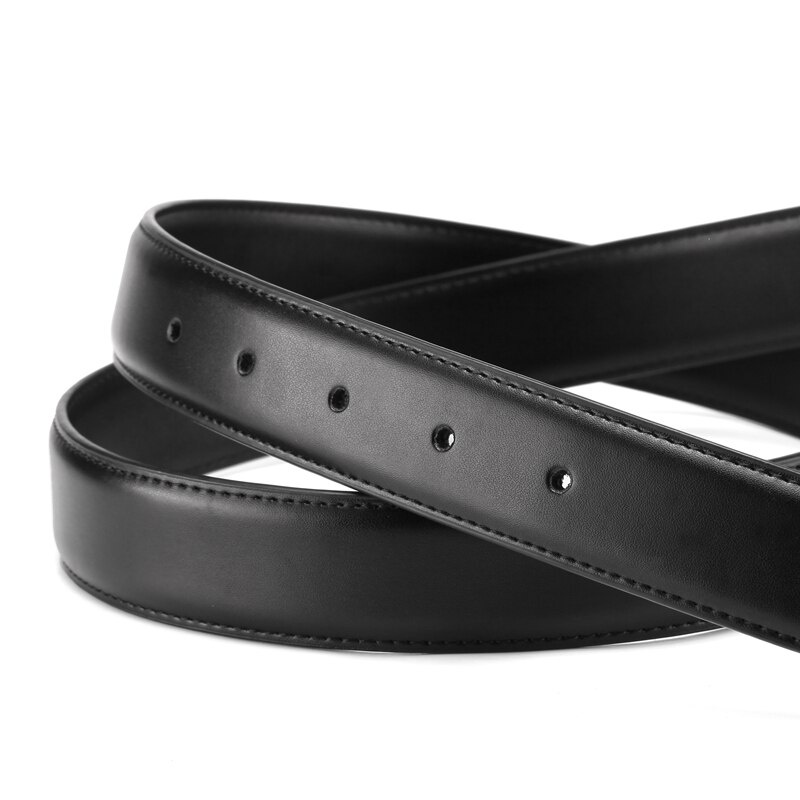 Belts No Buckle 2.4 2.8 3.0 3.5 3.8cm Width Brand Automatic Buckle Black Genuine Leather Men's Belts Body Without Buckle Strap