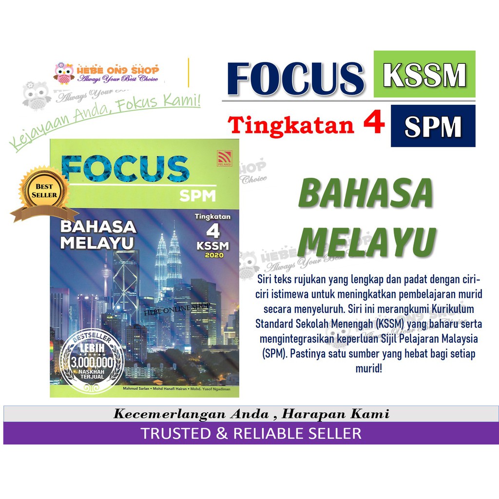 Focus Spm Bahasa Melayu Tingkatan 4 Kssm Edisi 2020 Pelangi Shopee Singapore