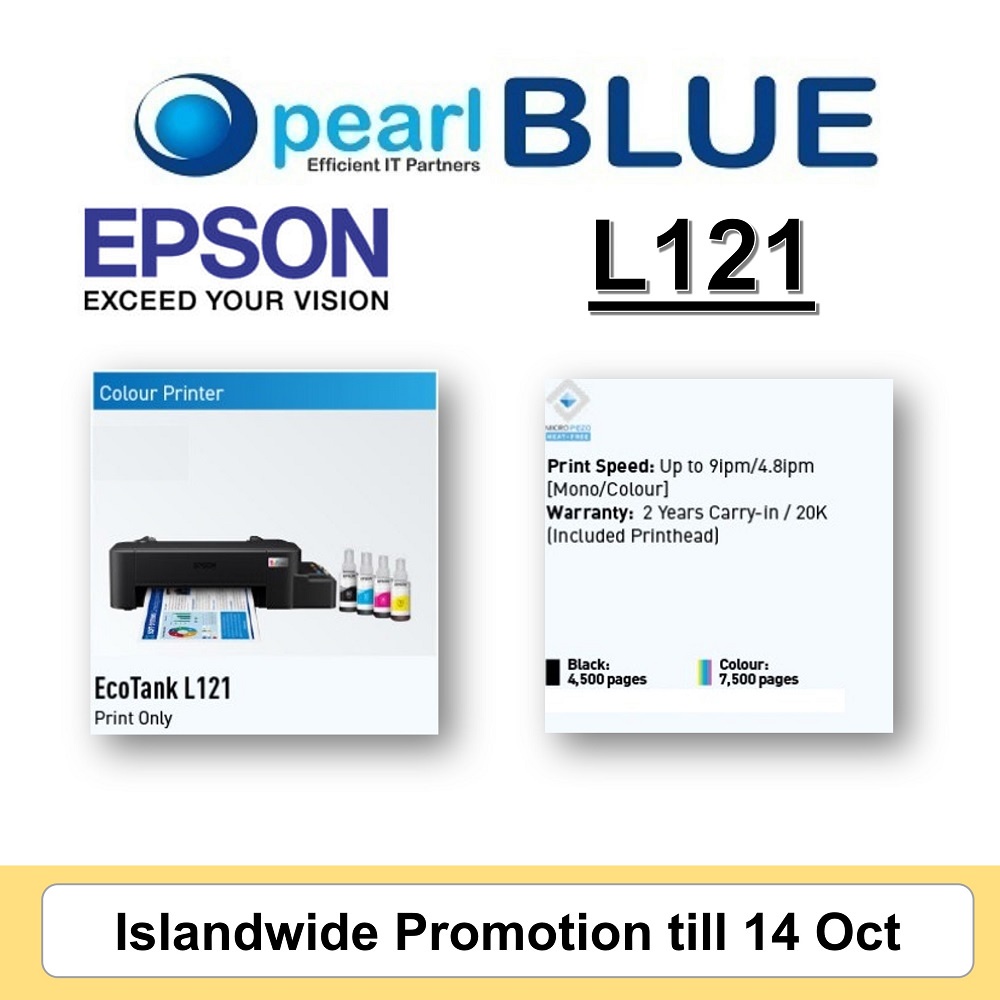 Epson EcoTank L121 A4 Ink Tank Printer Shopee Singapore