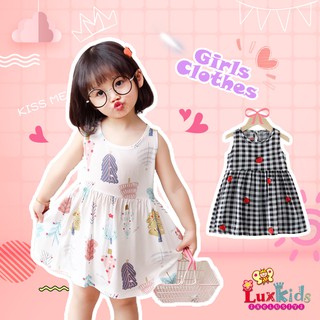 Girls Dress Kids Summer Clothes Girls Korea Style Cotton Vest Dress Children Clothing