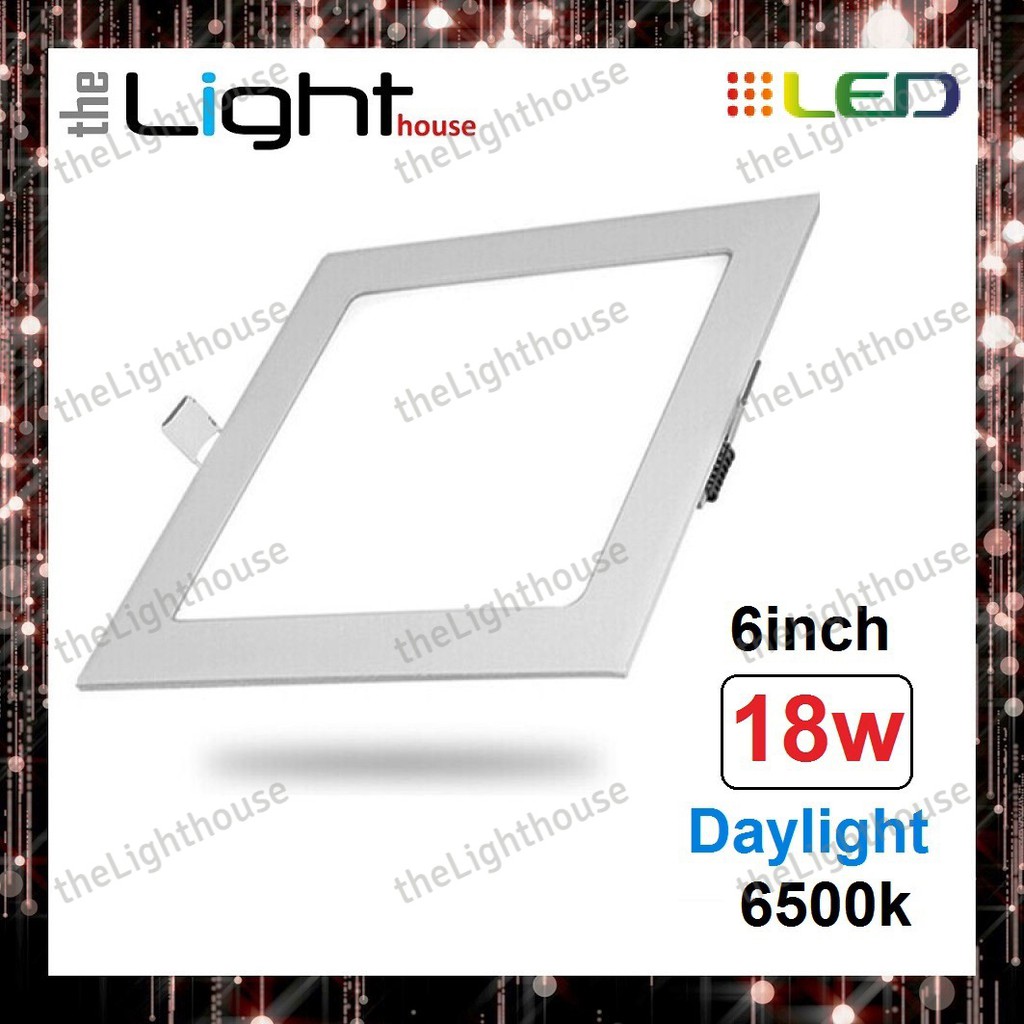 18w 6inch Led Panel Recessed Downlight Square Daylight Lampu Led Petak Shopee Singapore