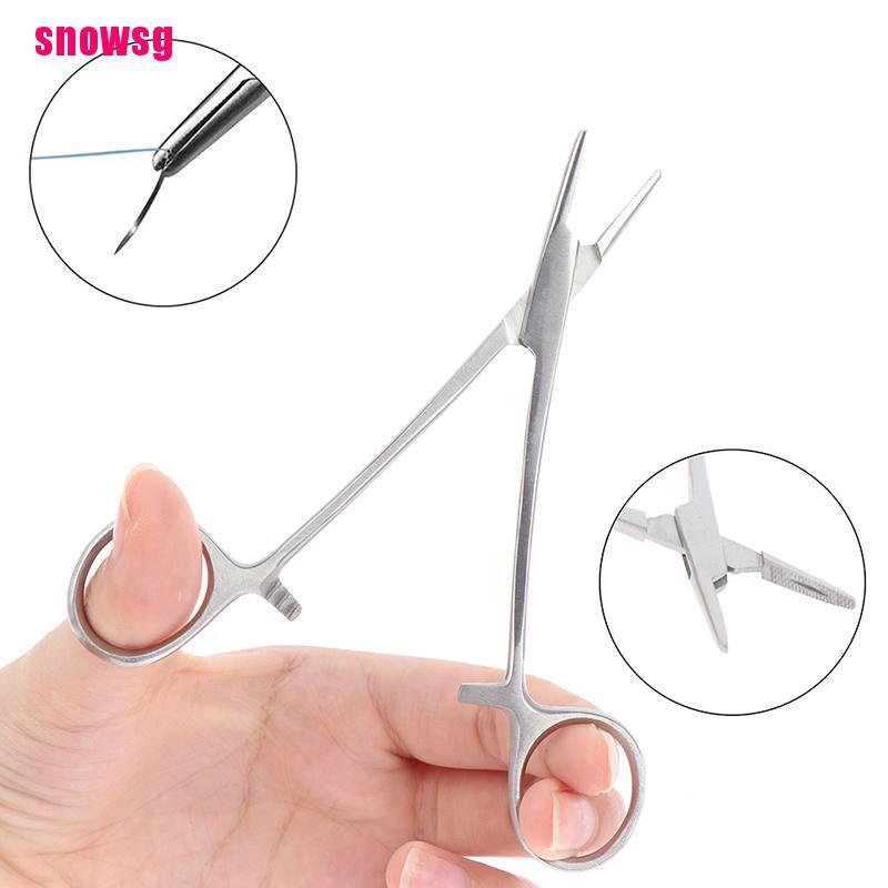 [snowsg]12cm Locking Forceps Curved Hemostat Farm Tool Needle Clamp Suture Needle Holder
