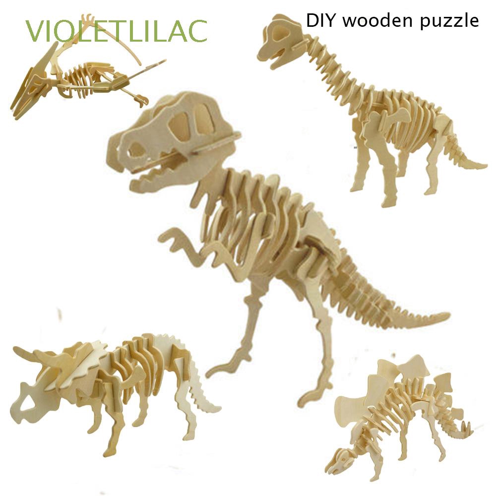 wooden dinosaur skeleton