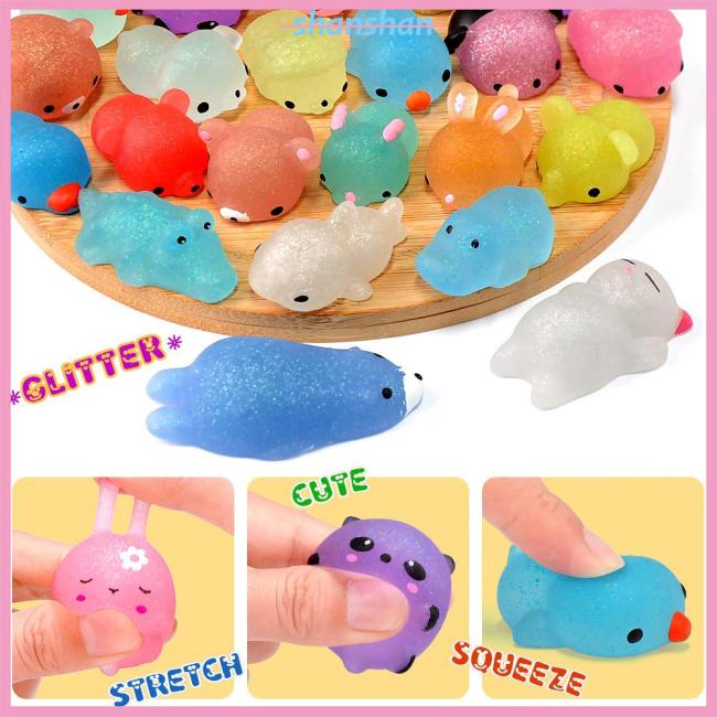 glitter mochi squishies