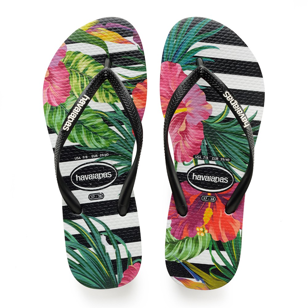 havaianas womens black flip flops