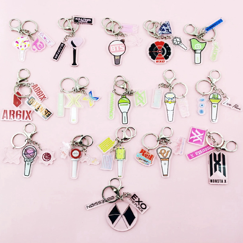 Kpop Bts Blackpink Nct Twice Exo Izone Car Keychain Acrylic Keyring Key Holder Bag Pendant Bubble Store