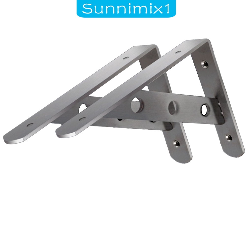 2pcs Stainless Steel Shelf Bracket Wall Mounted Heavy Duty Support Brackets Shopee Singapore