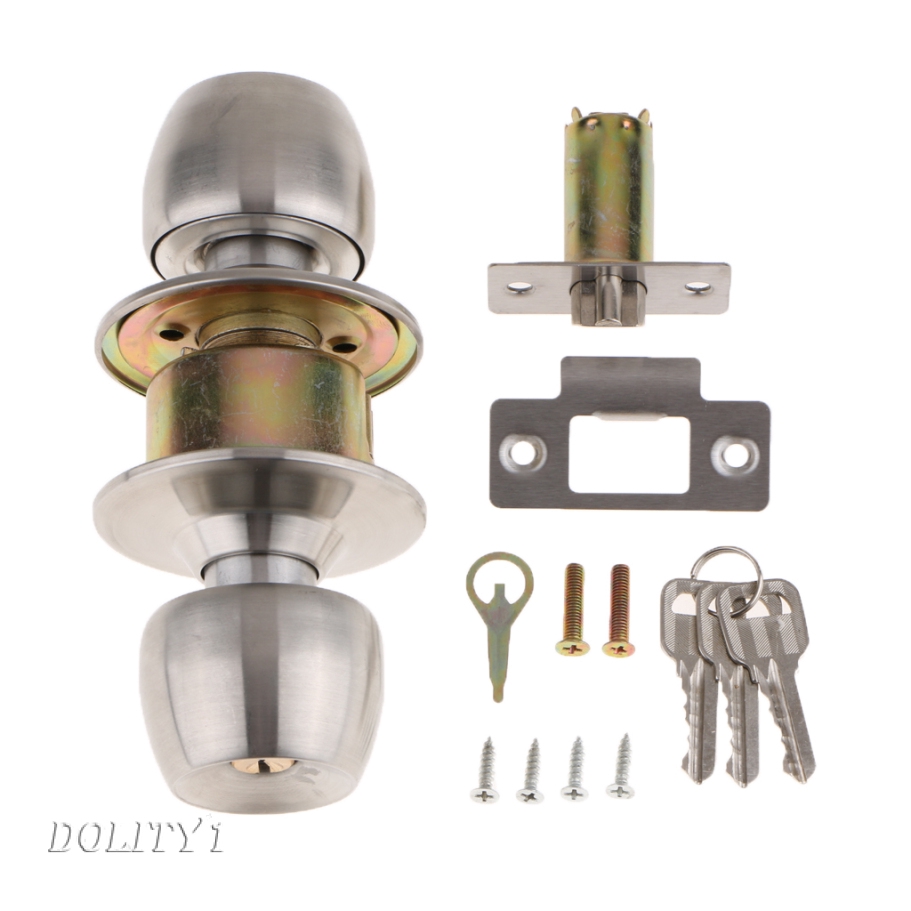 Stainless Steel Deadbolt Privacy Lock Batoom Bedroom Door Knob