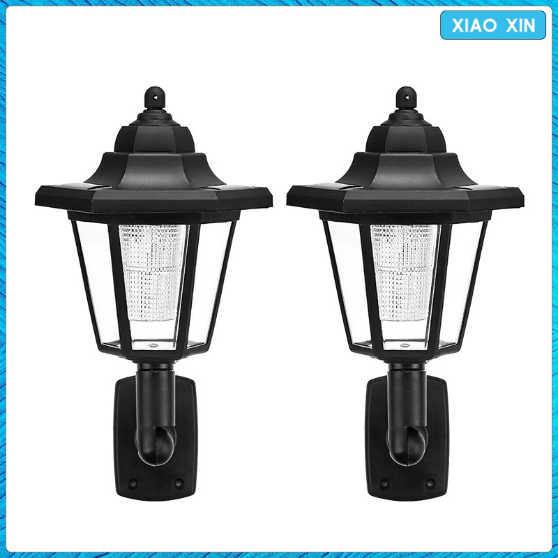 Set Of 2 Retro Led Solar Hex Wall Lights Light Sensor Up Dusk To Dawn Auto On Off Decorative Outdoor Garden Porch Mount Lamp Ee Singapore - Outdoor Lighting Wall Mount Dusk To Dawn