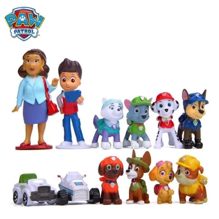 12pcs/lot  PAW Patrol Puppy Dogs Canina Toys Patrulla Kids TV Show Action Figure 
