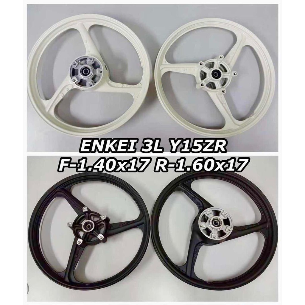 Shop Malaysia] Sport Rim Enkei 3 Batang Y15Zr/ Y15Z/Y15 Warna Susu Putih, Hitam Mati - Size 1.4/1.6 - Ready Stock | Shopee Singapore