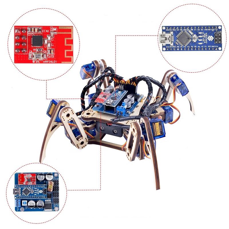 sunfounder crawling quadruped robot kit for arduino