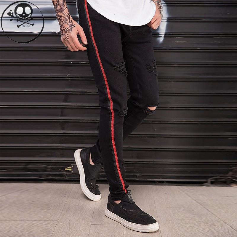 jeans with red stripe men