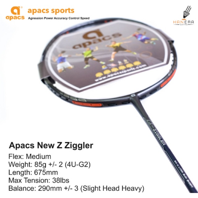 apacs z ziggler badminton racket