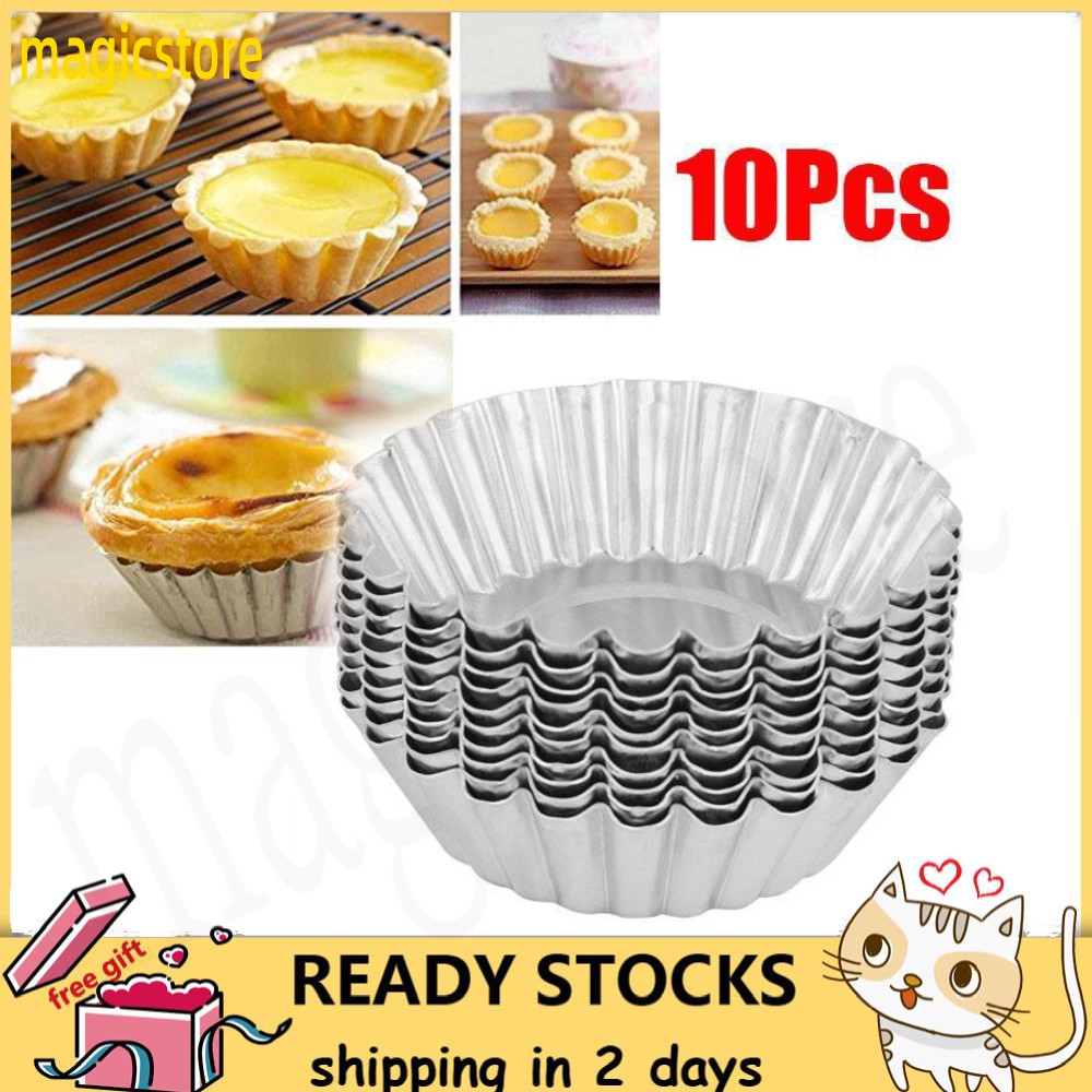 5Pcs Alloy Non-stick Egg Tart Mold DIY Cake Muffin Maker Baking Cup Tartlets Pan 