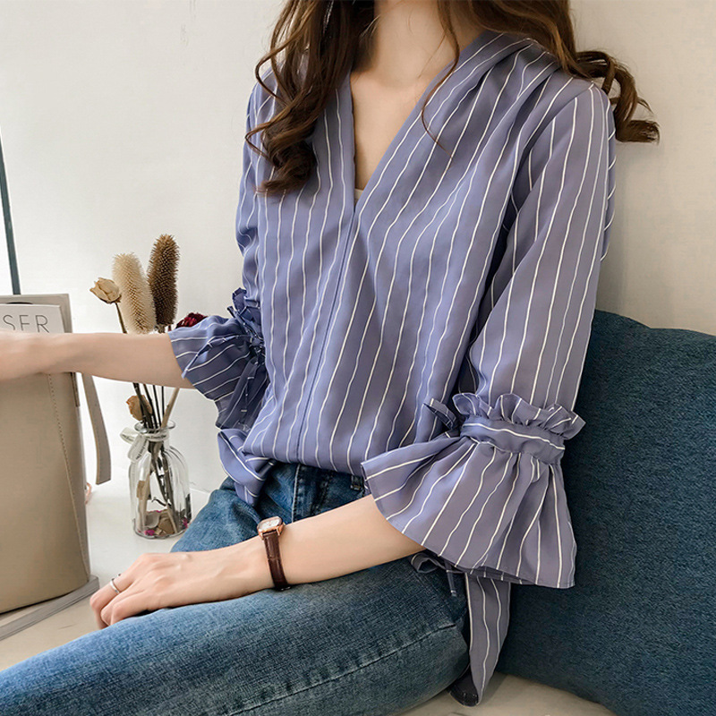 ruffle v neck blouse