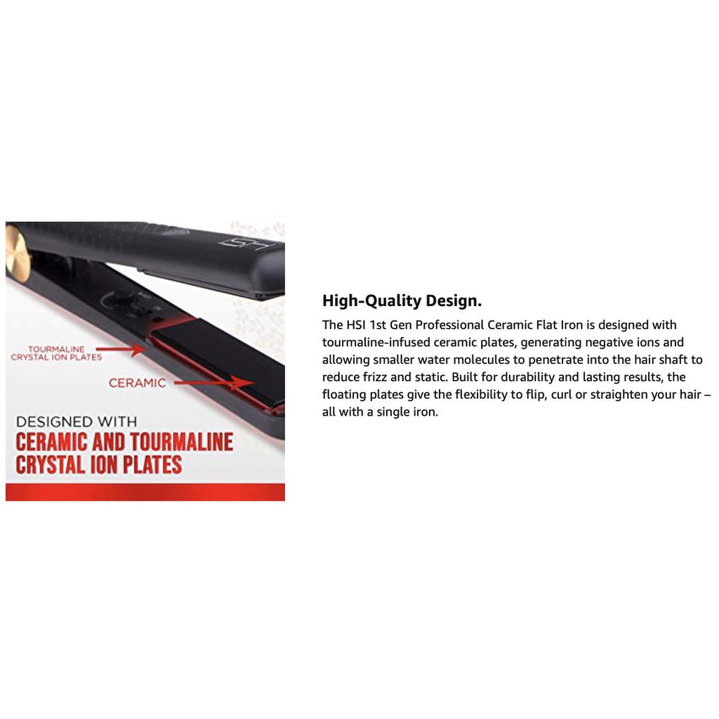 hsi professional ceramic tourmaline ionic flat iron hair straightener