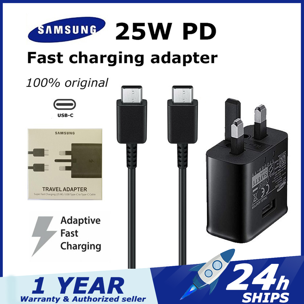 Original Samsung 25w Pd Super Fast Charging Travel Charger Power Adapter For S10 S20 S21 Note 10 10 S21 Shopee Singapore