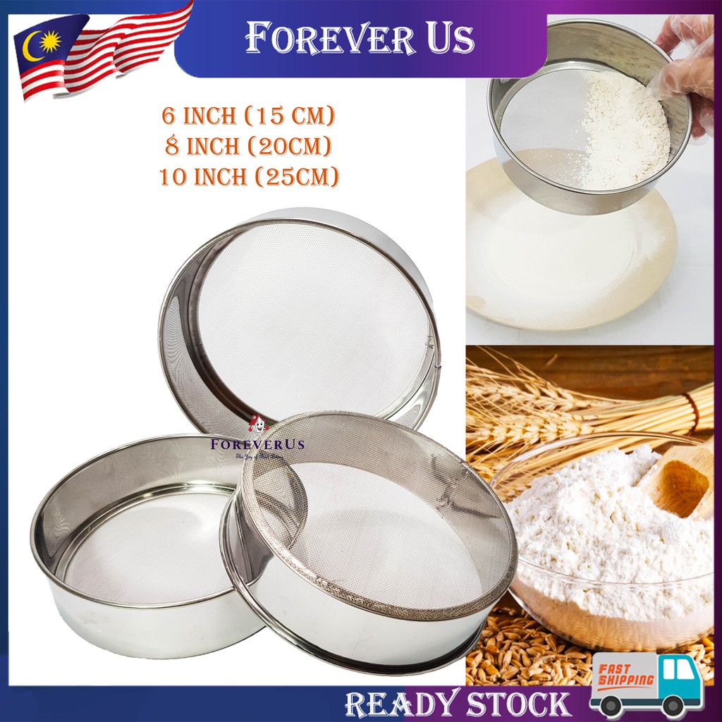 Stainless Steel Mesh Flour Sifting Sifter Sieve / Penapis Tepung Keluli ...