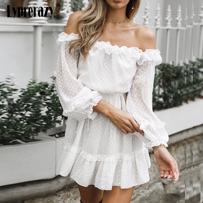 white ruffle summer dress