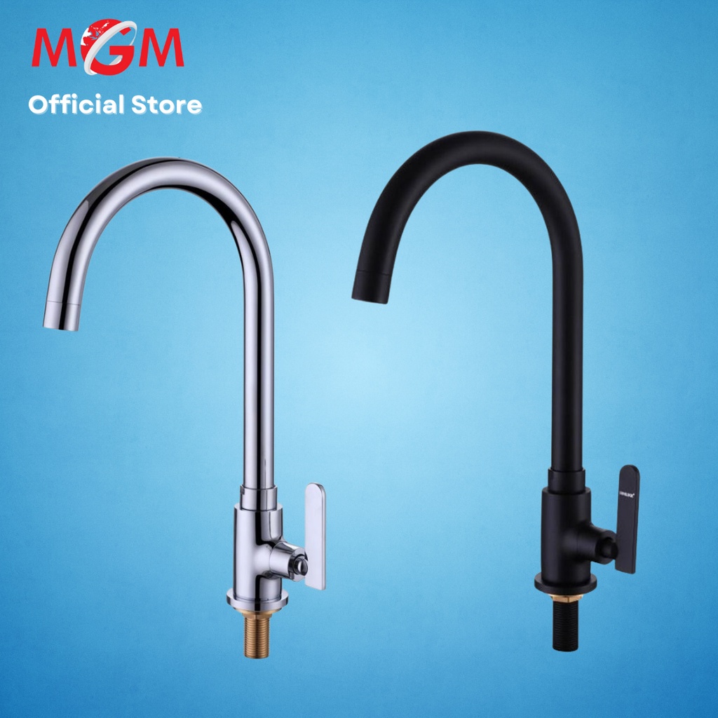 MGM Arc Spout Stainless Steel Kitchen Tap 2801C (Stainless Steel