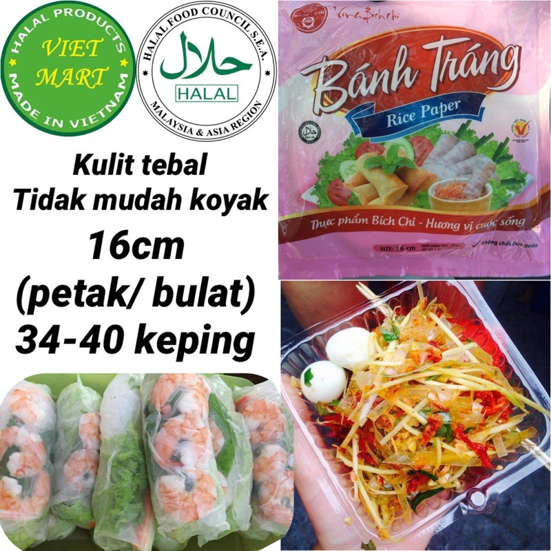 Shop Malaysia 16cm Halal Kulit Popia Vietnam Roll Rice Paper Shopee Singapore