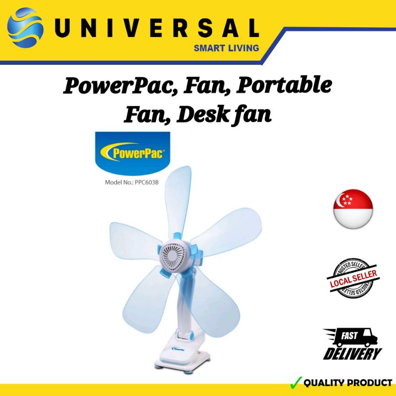 [SG SHOP SELLER] PowerPac, Fan, Portable Fan, Desk fan Shopee Singapore