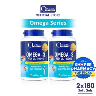 Image of [Value Pack] Omega-3 Fish Oil 1000mg (180s x2)- Ocean Health (Value Worth SGD 129.60) (Halal)