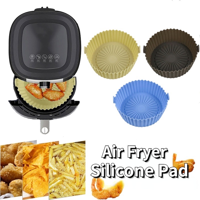 Air Fryer Silicone Pad Reusable Non-Stick Baking Mat Bread Fried Chicken Pizza Tray Kitchen Oven Accessories