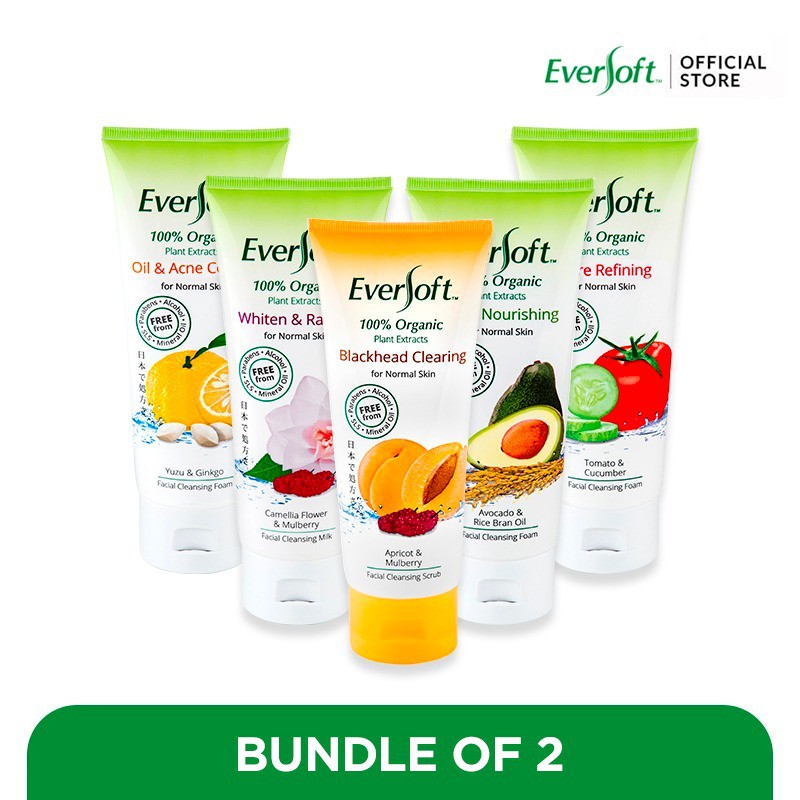[2 x 100g] EVERSOFT Organic Facial Cleansers Shopee Singapore