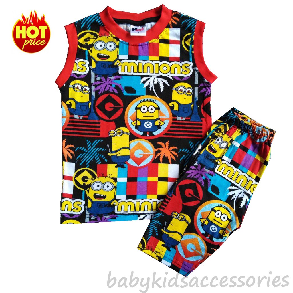 NEW DESIGN SINGLET MINION MYSHA PRINTED KIDS SAIZ 2 10 NEW DESIGN SINGLET MINION MYSHA PRINTED KIDS SAIZ 2 10
