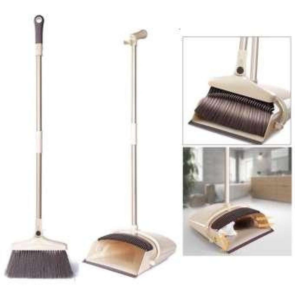 (2 IN A SET) Upgraded Durable Version Windproof Broom And Dustpan Set