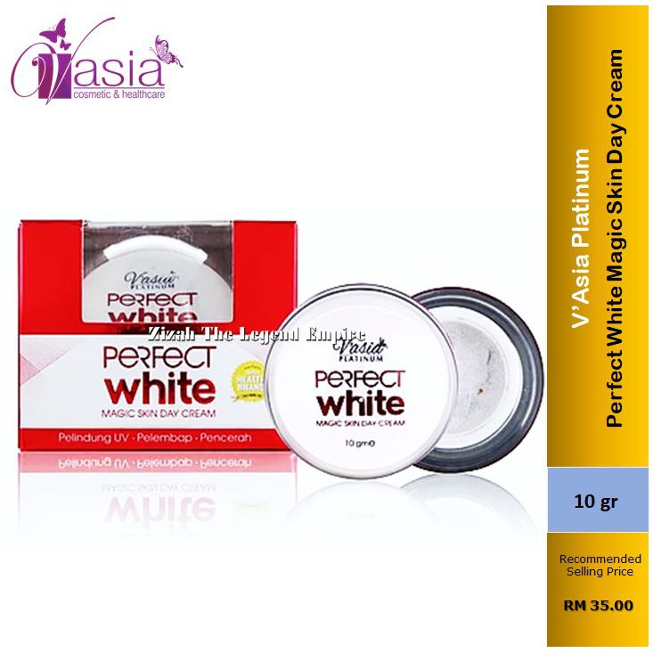 Shop Malaysia V Asia Vasia Platinum Perfect White Magic Skin Day Cream 10gr Shopee Singapore