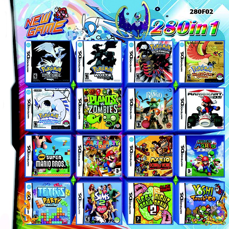 280 in 1 Games Super Game Cartridge For Nintendo NDS NDSL ...