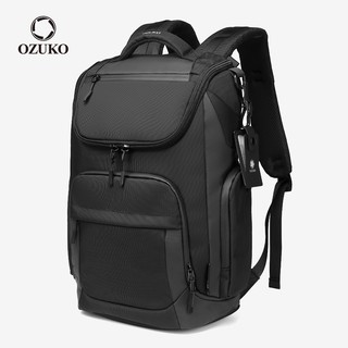OZUKO Men Large Capacity Waterproof Laptop Backpack Business Travel Bag USB Charging