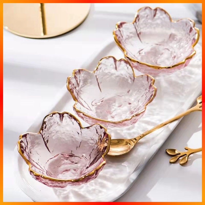 Cherry Blossom plate ins transparent pink cherry blossom glass plate ...