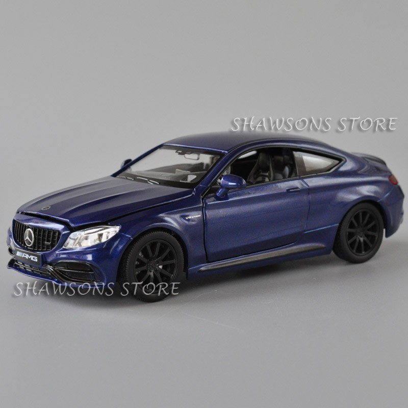 1 32 Scale Diecast Sports Car Model Mercedes Benz C63s Amg Coupe Pull Back Toy With Sound Light Shopee Singapore