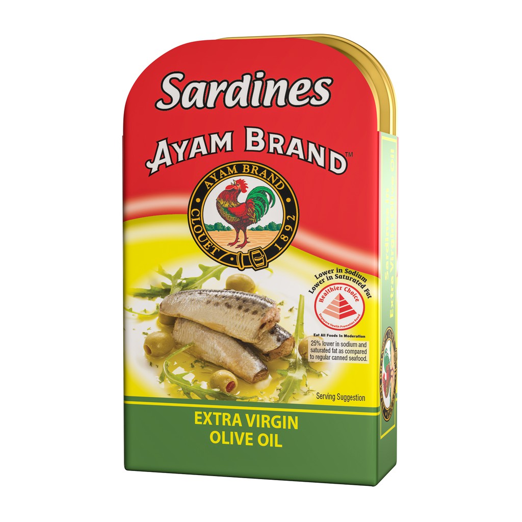 Ayam Brand Sardines in Extra Virgin Olive Oil 120g | Shopee Singapore