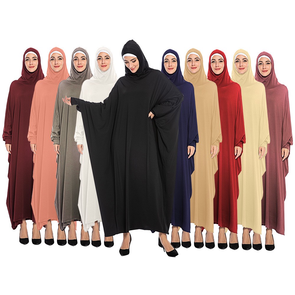 Women Muslim Jubah Baju Kelawar Muslimah Long Dress Abaya Maxi Dress | Shopee Singapore