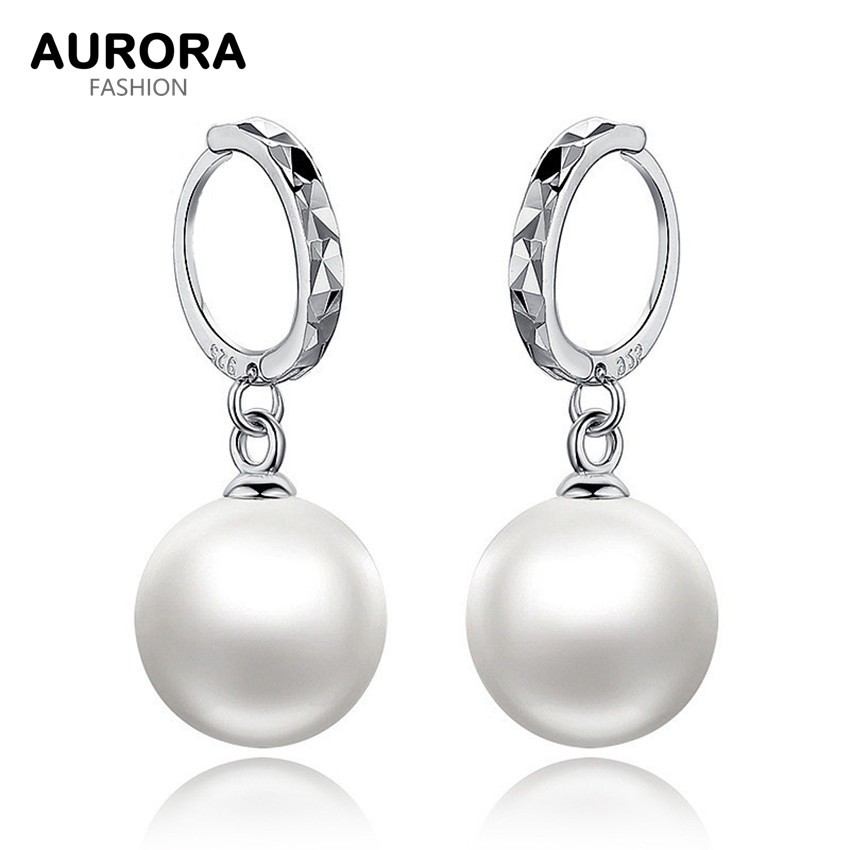 Aurora Korea 925 Silver Pearl Ring Earrings Jewelry EH032