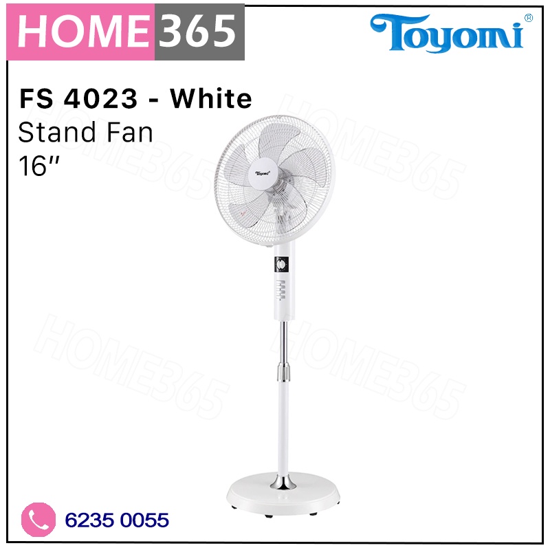 Toyomi Stand Fan 16" FS 4023 White Shopee Singapore