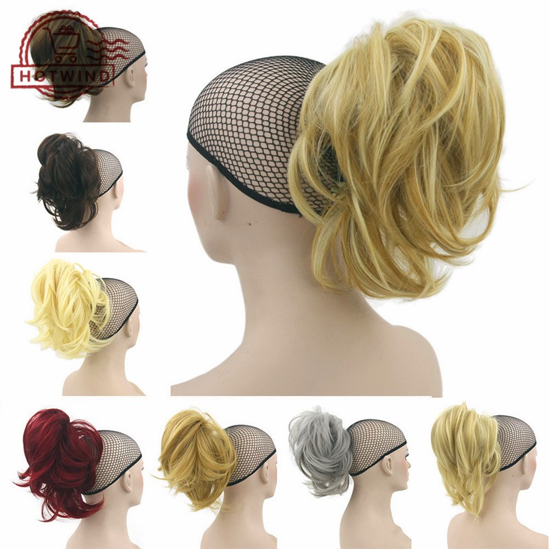 Hw Crush Hair Bang Claw Clip Ponytail Hairpieces Short Curly Dual