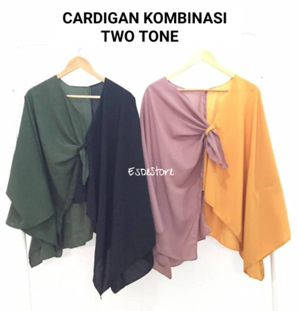 two tone cardigan