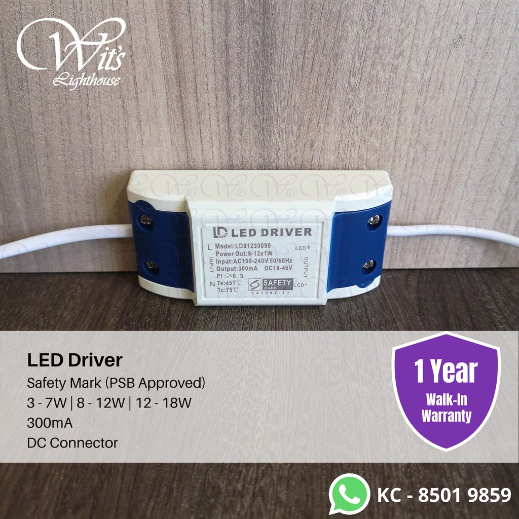 LED Driver, PSB Approved Safety Mark(3 7W, 300mA /8 12W, 300mA / 12