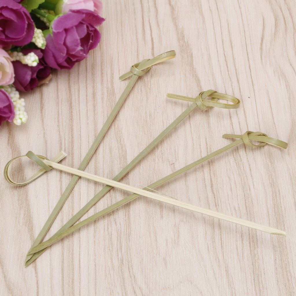 Home & Garden 100pcs Bamboo Knot Skewers Cocktail Sticks Ideal Canape